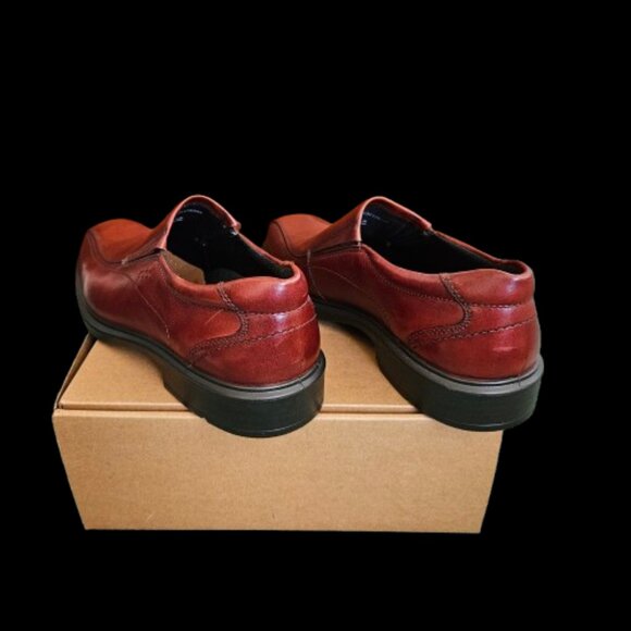 Men's ECCO Cognac Apron Toe Slip-On Dress Shoes-SIZE 45(US 11) (NO BOX) - Picture 6 of 13